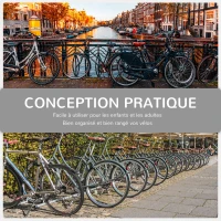 HOMCOM Râtelier 6 vélos dim. 160L x 33l x 27H cm acier galvanisé noir(m-7)