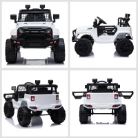HOMCOM Macchina Elettrica per Bambini Jeep Fuoristrada con Telecomando, 2 Velocità 3-5km/h e USB, Bianco, 99.2x66.6x66.6cm(m-9)