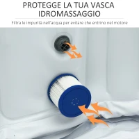 Outsunny Set di 6 Filtri di Ricambio per Piscina Idromassaggio Gonfiabile, in PP e TNT Φ10x8cm Blu e Bianco(m-6)