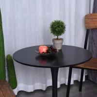 HOMCOM Tavolo da Pranzo Rotondo e Moderno, Tavolino Multiuso con Design Minimalista per Cucina, Sala da pranzo, Bar, Ф70cm, Nero(m-6)