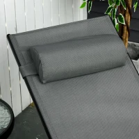 Outsunny Sdraio da Giardino Reclinabile su 5 Livelli con Cuscino Rimovibile, Alluminio e Texteline, 171x64x82cm Grigio(m-8)