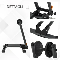 HOMCOM Rastrelliera Pieghevole, Ruote Larghezza Max. 5.5cm, In Metallo Nylon, Nera(m-9)