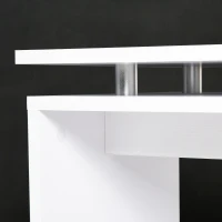 HomCom Moderno Tavolino da Salotto in Legno MDF, Bianco Opaco, 77x40x44cm(m-6)