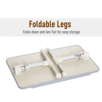 HOMCOM Tavolino da Letto per PC Colazione Regolabile Pieghevole Portatile Alluminio e Legno 54 × 30 × 22.5-32cm(m-7)