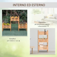 Outsunny Portapiante Modulabile a 3 Pezzi, Fioriera da Esterno con Portavasi in Legno di Abete, Giallo, 50.8x22.8x40.6cm(m-7)