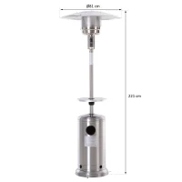 Outsunny Stufetta da Esterno Fungo a Gas in Acciaio Inox Patio Heater Riscaldamento(m-3)