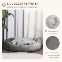 PawHut Cuccia per Cani Imbottita con Bordi Rialzati e Rivestimento Sfoderabile, 132x89x28cm, Grigio Scuro(m-6)
