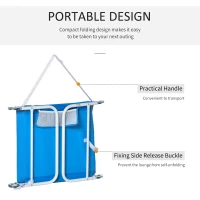 Outsunny Set 2 Sdraio da Giardino Pieghevoli, Schienale Regolabile su 5 Posizioni e Apertura per il Viso, 182x55x28cm Blu(m-6)