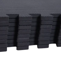 HOMCOM Tappeto Puzzle Gioco per Bambini Cameretta 32 Pezzi in EVA Morbido Ecologico Atossico Nero 63×63cm(m-7)