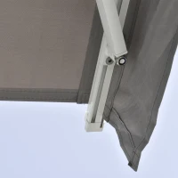 Outsunny Tenda da Sole a Bracci 250x200cm Elettrica Apertura con Telecomando o Manovella, in Alluminio e Poliestere Grigio(m-8)