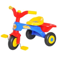 HOMCOM Triciclo a Pedali con 3 Ruote e Clacson per Bambini in Plastica PP 60 × 42 × 45cm Colorato(m-1)