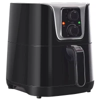 HOMCOM Friggitrice ad Aria Calda Temperatura Regolabile da 80-200°C, 1300W, Friggitrice Senza Olio da 4L con Timer 30 minuti, Spegnimento Automatico, Nero(m-1)