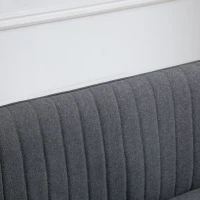 HOMCOM Divano 2 Posti Compatto in Tessuto con Gambe in Legno, Arredamento Moderno per Casa e Ufficio, Grigio, 114x57x70cm(m-10)