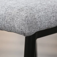 HOMCOM Set di 4 Sedie Imbottite da Salotto con Rivestimento Tessuto e Gambe in Metallo, Grigio(m-8)