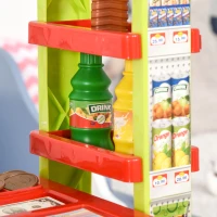 HOMCOM Gioco Supermarket per Bambini Luci e Suoni Cassa Giocattolo e Accessori(m-9)