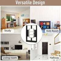 HOMCOM Mobile Libreria a Muro, Design Moderno e Antiribaltamento in Legno Bianco e Nero, per Casa, Ufficio, 95x22x150cm(m-6)