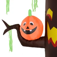 HOMCOM Gonfiabile per Hallowen a Forma di Albero Infestato con Zucche Lanterne a LED Alto 2,4 metri(m-7)