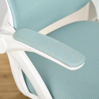 Vinsetto Sedia da Ufficio Ergonomica con Schienale a Rete e Seduta Imbottita, Altezza Regolabile, 65.5x61.5x88-97.5cm, Azzurro(m-9)
