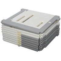 HOMCOM Recinto Box per Bambini +6Mesi da 16 Pezzi con Struttura a Incastro, Serratura e Giochi, Grigio e Bianco 190x150x64cm(m-4)