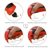 Outsunny Cesoia 2 in 1 Sfoltirami e Tosaerba con Batteria 3.6V Ricaricabile e 2 Lame, Rosso(m-5)