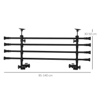 PawHut Divisorio Auto per Cani Regolabile in Altezza e Larghezza, in Ferro e ABS 85-140L x 30-50Acm, Nero(m-3)