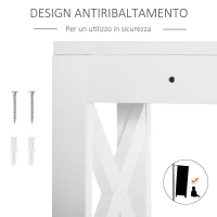 Kleankin Mobile per WC Scaffale Bagno Salvaspazio, 3 Mensole e 2 Cassetti(m-5)