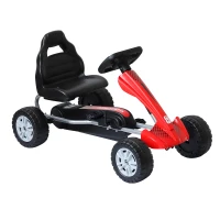 HOMCOM Go Kart a Pedali Sedile Ergonomico per Bambini 3 Anni 80x49x50cm Rosso(m-1)