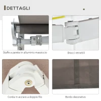 Outsunny Tenda da Sole a Bracci 250x200cm Elettrica Apertura con Telecomando o Manovella, in Alluminio e Poliestere Grigio(m-7)