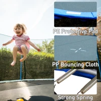 HOMCOM Trampolino Elastico con Canestro Basket | Rete di Sicurezza Pali Imbottiti | Adulti e Bambini | Fino 150 kg Φ378cm(m-5)
