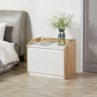 HOMCOM Cassapanca in Legno Moderna, Panca Contenitore Bianca per Casa e Camera da Letto, con Schienale 62.4x40x51.5cm(m-2)