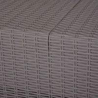 Outsunny Salottino Esterni Componibile in PP Effetto Rattan Set da 4 Pezzi Grigio con Divano, Poltrona, Tavolo Contenitore e Cuscini(m-9)