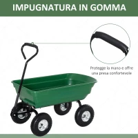DURHAND Carrello Rimorchio a Mano da Giardino Portata 250kg 108×50×84 cm(m-5)