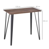 HOMCOM Tavolo Rettangolare in Stile Rustico Industriale in MDF e Metallo, Tavolo da Cucina e Bar 110x60x102cm Marrone(m-3)