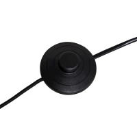 HOMCOM Lampada da Terra 140cm con Paralume Regolabile ed Estraibile, Base Rotonda, Interruttore a Pedale in Metallo Nero(m-9)