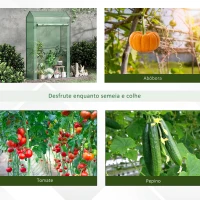 Outsunny Estufa de Jardim com Porta Enrolável Cobertura de PE e Estrutura de Metal para Cultivos de Plantas Verduras varanda Pátio Exterior 100x51x170cm Verde(m-7)