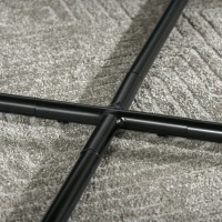 HOMCOM Table Basse Ronde Design dim. Ø 80 x 41H cm piètement croisé métal Noir Plateau MDF Effet béton ciré(m-7)