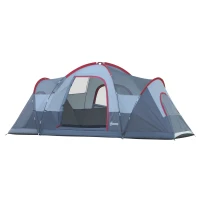 Outsunny Fibreglass & Steel Frame 5/6 Person Lightweight Camping Tent Blue(m-1)