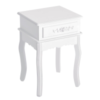 HOMCOM Table de chevet avec 1 tiroir Table de chevet en bois style moderne 40x35x60 cm blanc