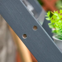 Outsunny Étagère à Fleurs Supports de Pots Porte Plante Bois 3 niveuax avec Rebord - Tableau Noir Personnalisable intégré pour Intérieur Balcon Jardin Terrasse - Bois Sapin Gris(m-8)