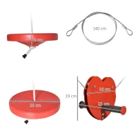 Outsunny outdoor zipline voor kinderen van 3-14 jaar rood 2000 x 28 x 140 cm(m-3)