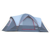 Outsunny Fibreglass & Steel Frame 5/6 Person Lightweight Camping Tent Blue(m-11)