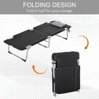 Outsunny Folding Camping Cot Sleeping Beds for adults Office Outdoor Hiking Portable, Black(m-5)