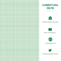 Outsunny Estufa de Jardim 180x90x70cm Estufa de Jardim com 2 Janelas Enroláveis Cobertura de PE e Estrutura de Metal Estufa para Cultivo de Plantas Flores Verde(m-4)