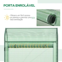 Outsunny Estufa de Jardim com Porta Enrolável Cobertura de PE e Estrutura de Metal para Cultivos de Plantas Verduras varanda Pátio Exterior 100x51x170cm Verde(m-5)