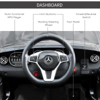 HOMCOM Mercedes Benz GLA Licensed 6V Kids Electric Ride On Car Toy with Remote Control Music Headlight for 3 Years Old Black(m-7)