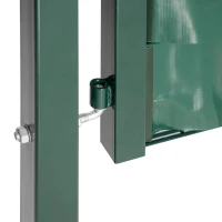 HOMCOM Porta de Vedação de Jardim Aço com Tecido Opaco Maçaneta de Fechadura 3 3 Chaves Porta de Vedação para Exterior Pátio Terraço 97x150cm Verde(m-11)