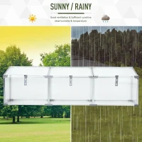 Outsunny Outdoor Greenhouse Polycarbonate Grow House Flower Vegetable Plants Raised Bed Garden Aluminum Cold Frame 180 x 51 x 51 cm(m-5)