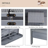 PawHut Wooden Hamster Cage Rodent Mouse Pet Small Animal Kit Large Hut Box Double Room Easy Clean 92 x 34 x 48 cm(m-5)