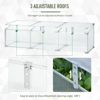 Outsunny Outdoor Greenhouse Polycarbonate Grow House Flower Vegetable Plants Raised Bed Garden Aluminum Cold Frame 180 x 51 x 51 cm(m-6)
