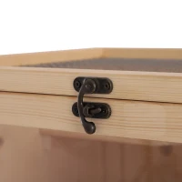 PawHut Hamster Cage Wooden Mouse Rodent Small Pet Animals 4 Layers Tall Bottom Storage Shelf Easy Clean(m-9)